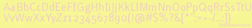 LacunaRegular Font – Pink Fonts on Yellow Background