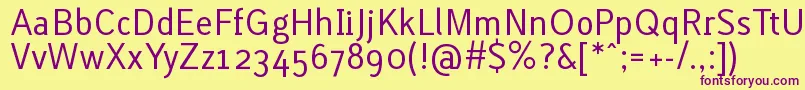 LacunaRegular Font – Purple Fonts on Yellow Background