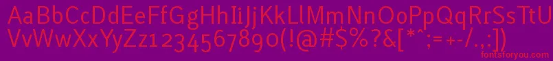 LacunaRegular Font – Red Fonts on Purple Background