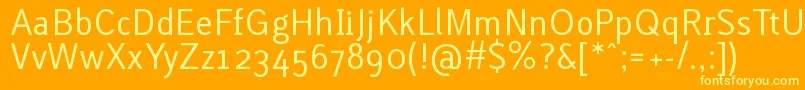 LacunaRegular Font – Yellow Fonts on Orange Background