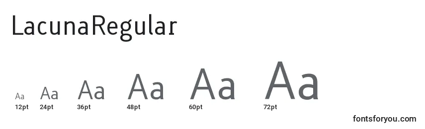 Размеры шрифта LacunaRegular