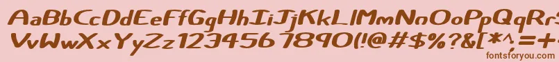 Fonte Certainly Italic – fontes marrons em um fundo rosa