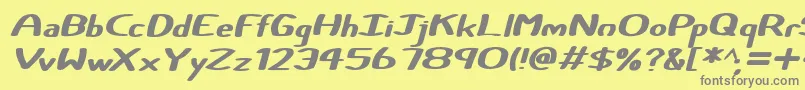 Fonte Certainly Italic – fontes cinzas em um fundo amarelo