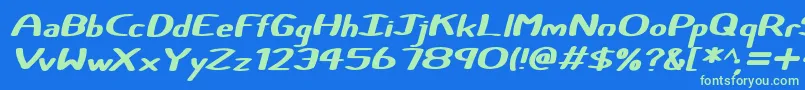 Certainly Italic Font – Green Fonts on Blue Background