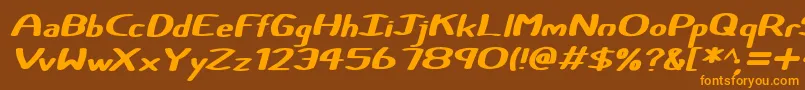 Certainly Italic Font – Orange Fonts on Brown Background