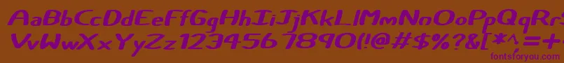 Certainly Italic Font – Purple Fonts on Brown Background