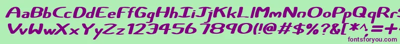 Certainly Italic Font – Purple Fonts on Green Background