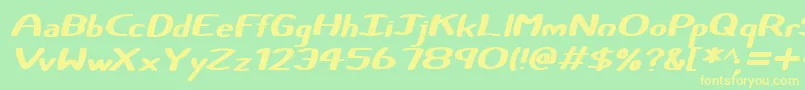 Certainly Italic Font – Yellow Fonts on Green Background