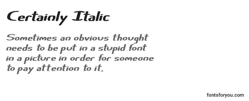 Шрифт Certainly Italic