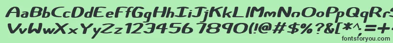 Fonte Certainly Italic – fontes pretas em um fundo verde