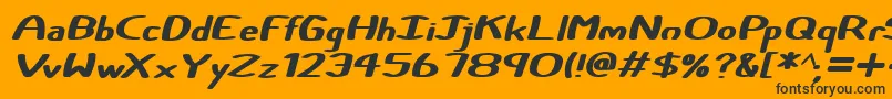 Шрифт Certainly Italic – чёрные шрифты на оранжевом фоне