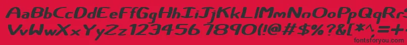 Certainly Italic Font – Black Fonts on Red Background