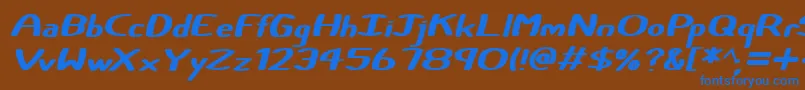 Certainly Italic Font – Blue Fonts on Brown Background