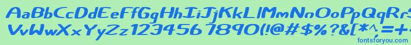 Czcionka Certainly Italic – niebieskie czcionki na zielonym tle