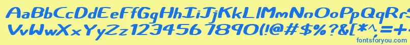 Certainly Italic Font – Blue Fonts on Yellow Background