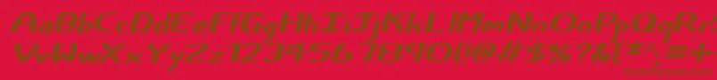 Czcionka Certainly Italic – brązowe czcionki na czerwonym tle