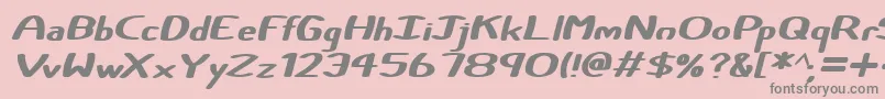 Certainly Italic-Schriftart – Graue Schriften auf rosa Hintergrund