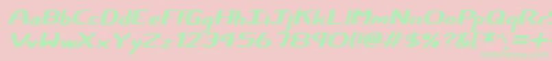 Certainly Italic Font – Green Fonts on Pink Background