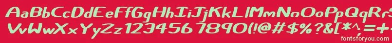 Certainly Italic Font – Green Fonts on Red Background