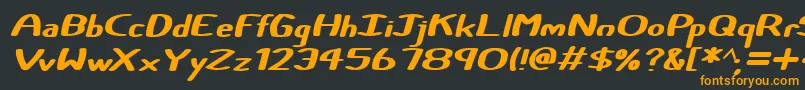 Fonte Certainly Italic – fontes laranjas em um fundo preto