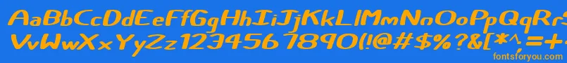 Police Certainly Italic – polices orange sur fond bleu