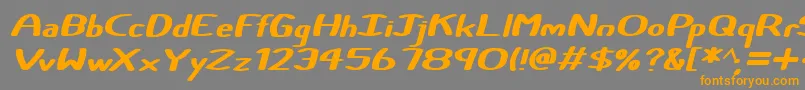 フォントCertainly Italic – オレンジの文字は灰色の背景にあります。