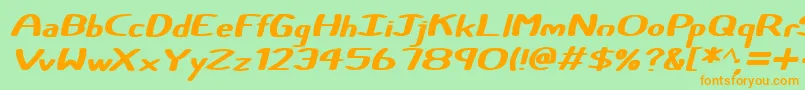 Police Certainly Italic – polices orange sur fond vert