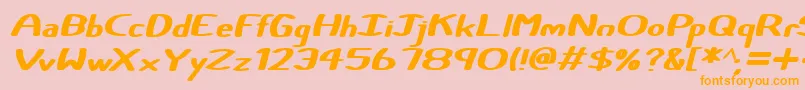 Certainly Italic Font – Orange Fonts on Pink Background