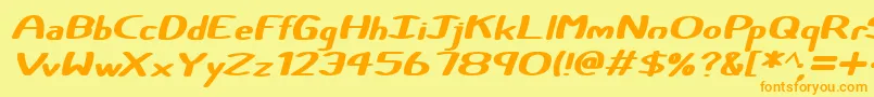 fuente Certainly Italic – Fuentes Naranjas Sobre Fondo Amarillo