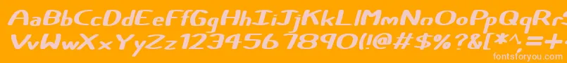 Certainly Italic Font – Pink Fonts on Orange Background
