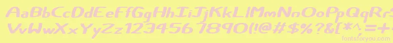 Certainly Italic Font – Pink Fonts on Yellow Background