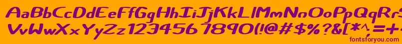 Certainly Italic Font – Purple Fonts on Orange Background
