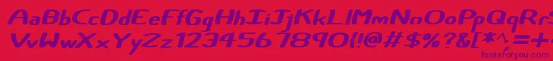 Certainly Italic Font – Purple Fonts on Red Background