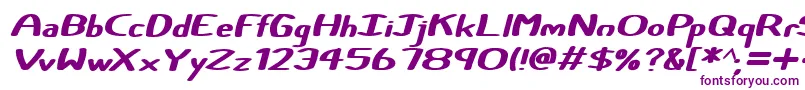 Certainly Italic-Schriftart – Violette Schriften auf weißem Hintergrund