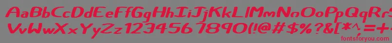 フォントCertainly Italic – 赤い文字の灰色の背景