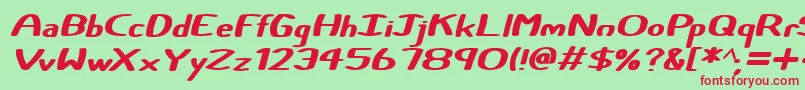 Certainly Italic Font – Red Fonts on Green Background