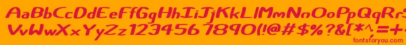 Certainly Italic Font – Red Fonts on Orange Background