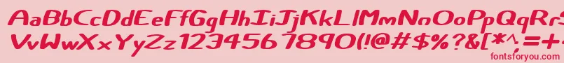 Certainly Italic Font – Red Fonts on Pink Background