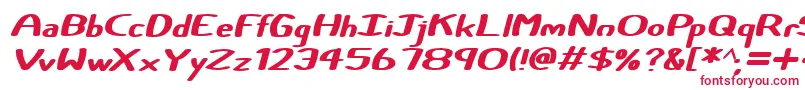 フォントCertainly Italic – 白い背景に赤い文字