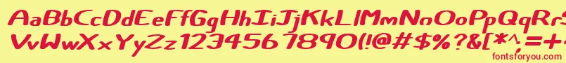 Certainly Italic Font – Red Fonts on Yellow Background