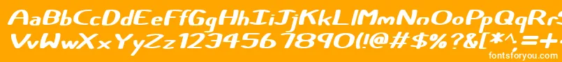 Шрифт Certainly Italic – белые шрифты на оранжевом фоне