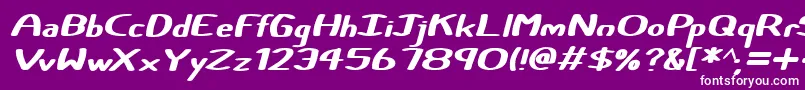 Certainly Italic-fontti – valkoiset fontit violetilla taustalla