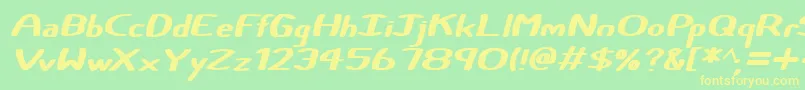 Certainly Italic Font – Yellow Fonts on Green Background