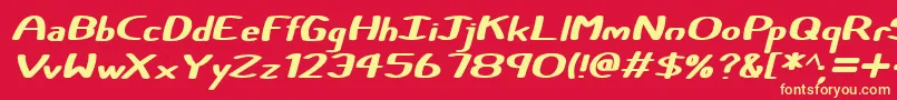Certainly Italic-fontti – keltaiset fontit punaisella taustalla