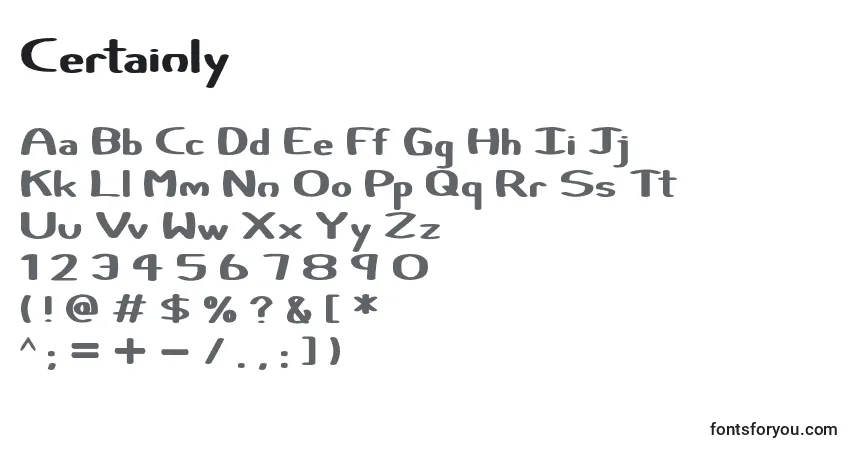 Certainly Font – alphabet, numbers, special characters