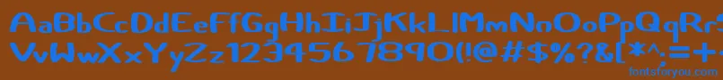 フォントCertainly – 茶色の背景に青い文字