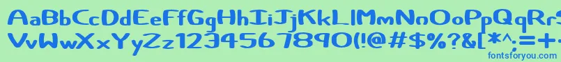 フォントCertainly – 青い文字は緑の背景です。