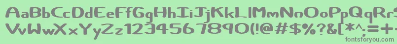 フォントCertainly – 緑の背景に灰色の文字