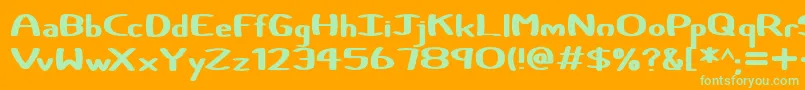 Certainly Font – Green Fonts on Orange Background