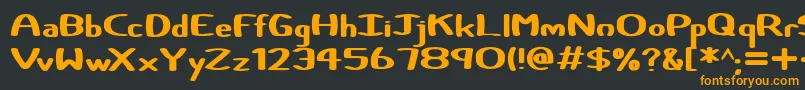 フォントCertainly – 黒い背景にオレンジの文字